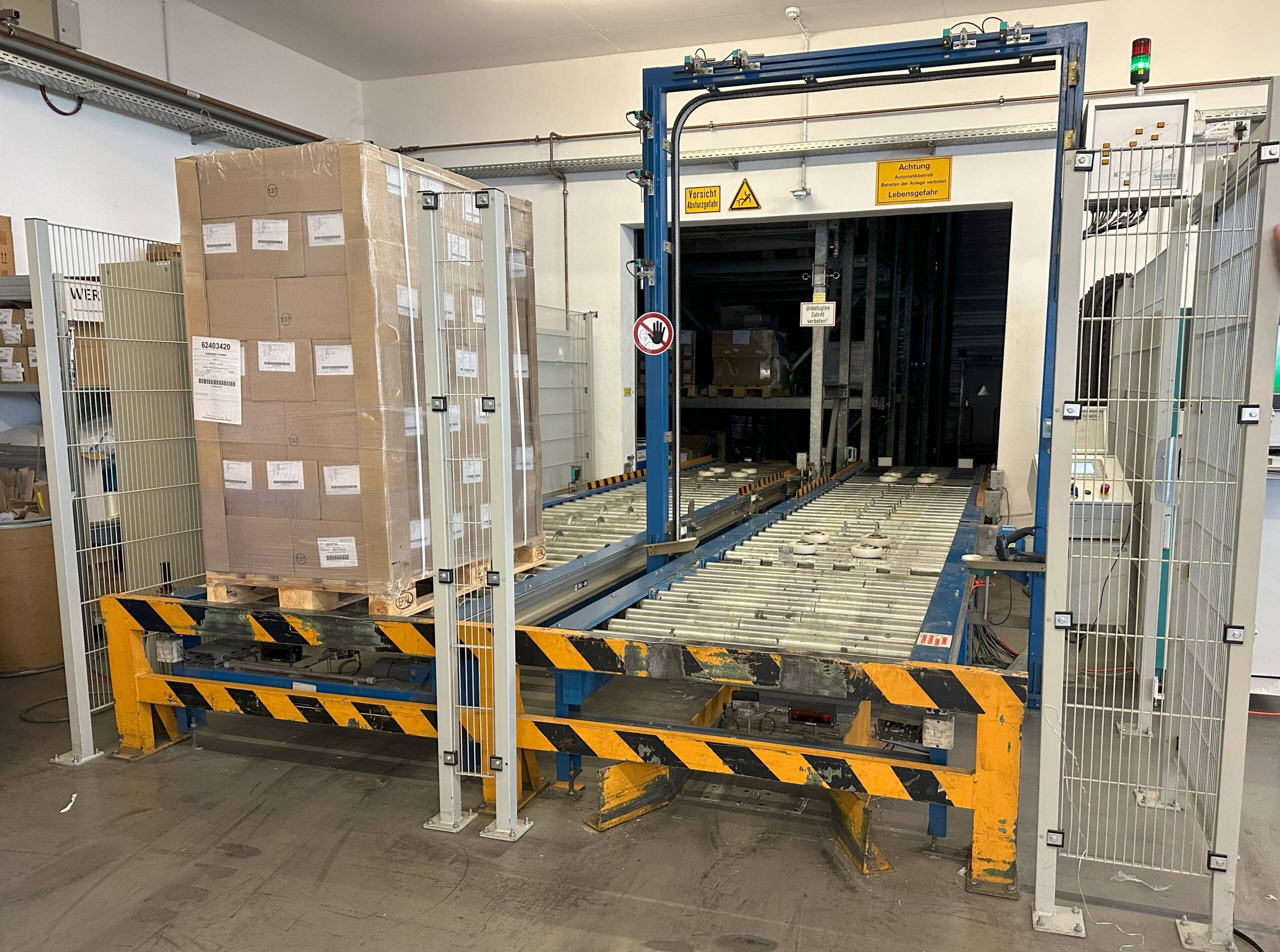Wareneingang einer Fördertechnik